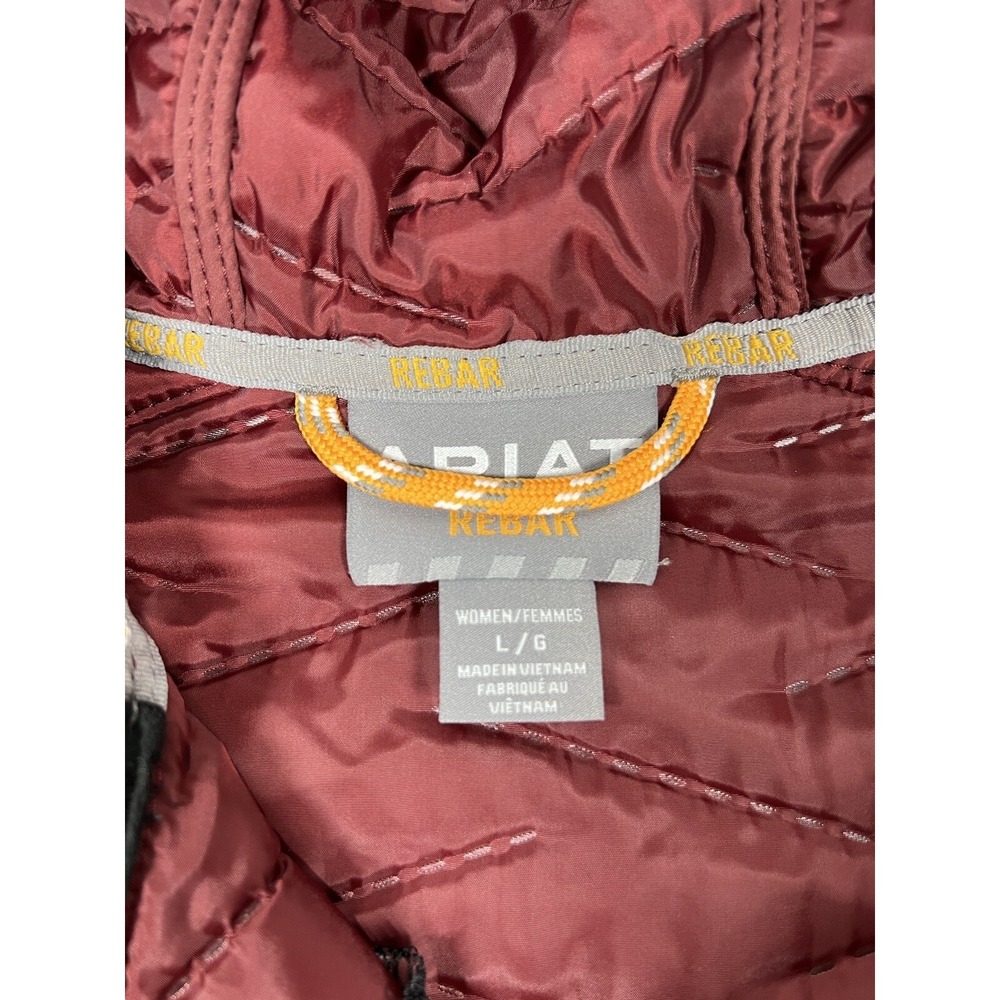 NWT Ariat Rebar Cloud 9 Water Resistant Zone Insulated Maroon Jacket Womens SZ L - Picture 15 of 16